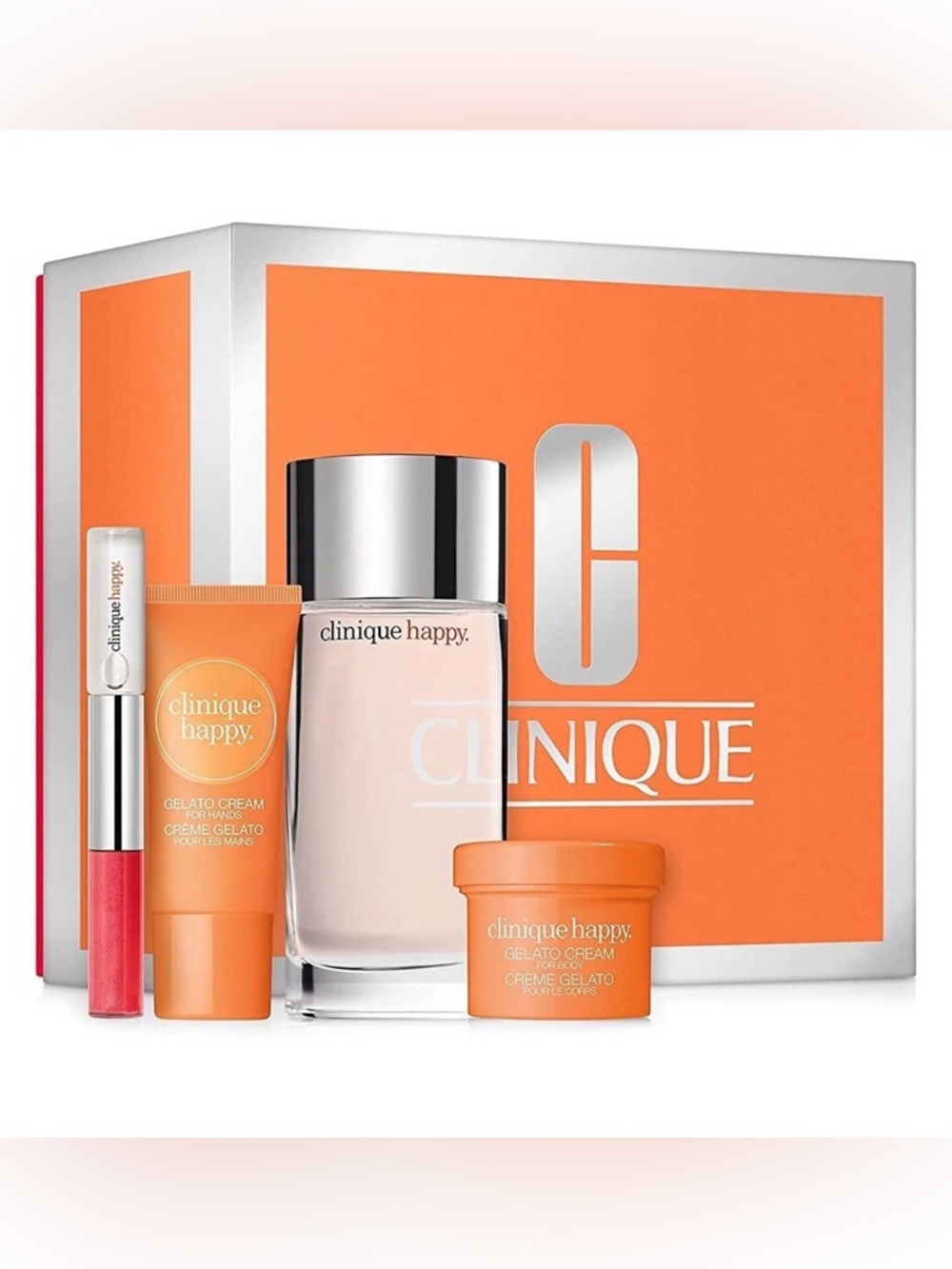 CLINIQUE || PERFECTLY HAPPY  Fragrance & Cream Set. 4Pc.